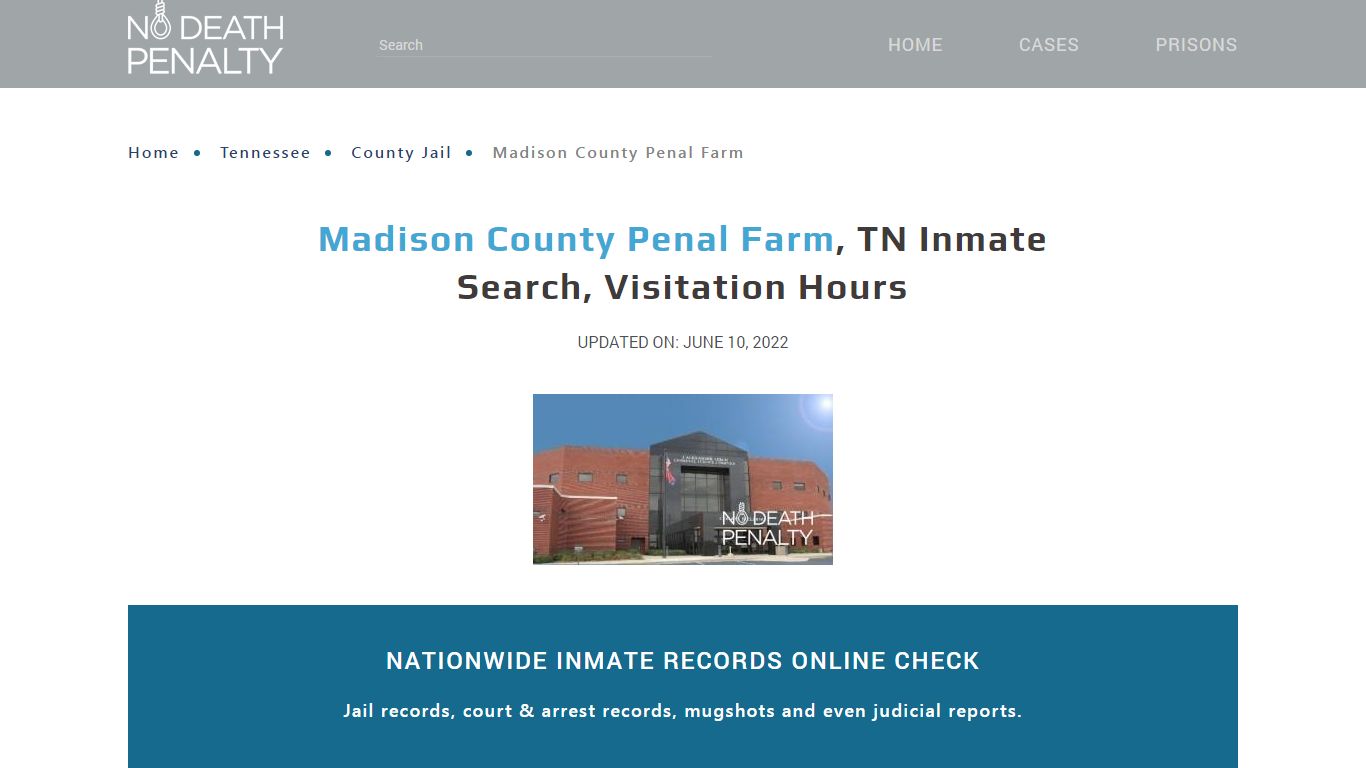 Madison County Penal Farm, TN Inmate Search, Visitation Hours